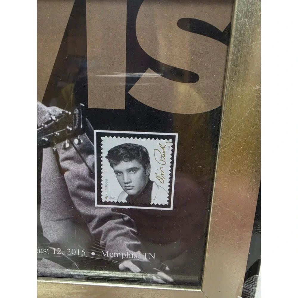 official USPS Elvis Presley Framed Art piece featuring the August 12, 2015